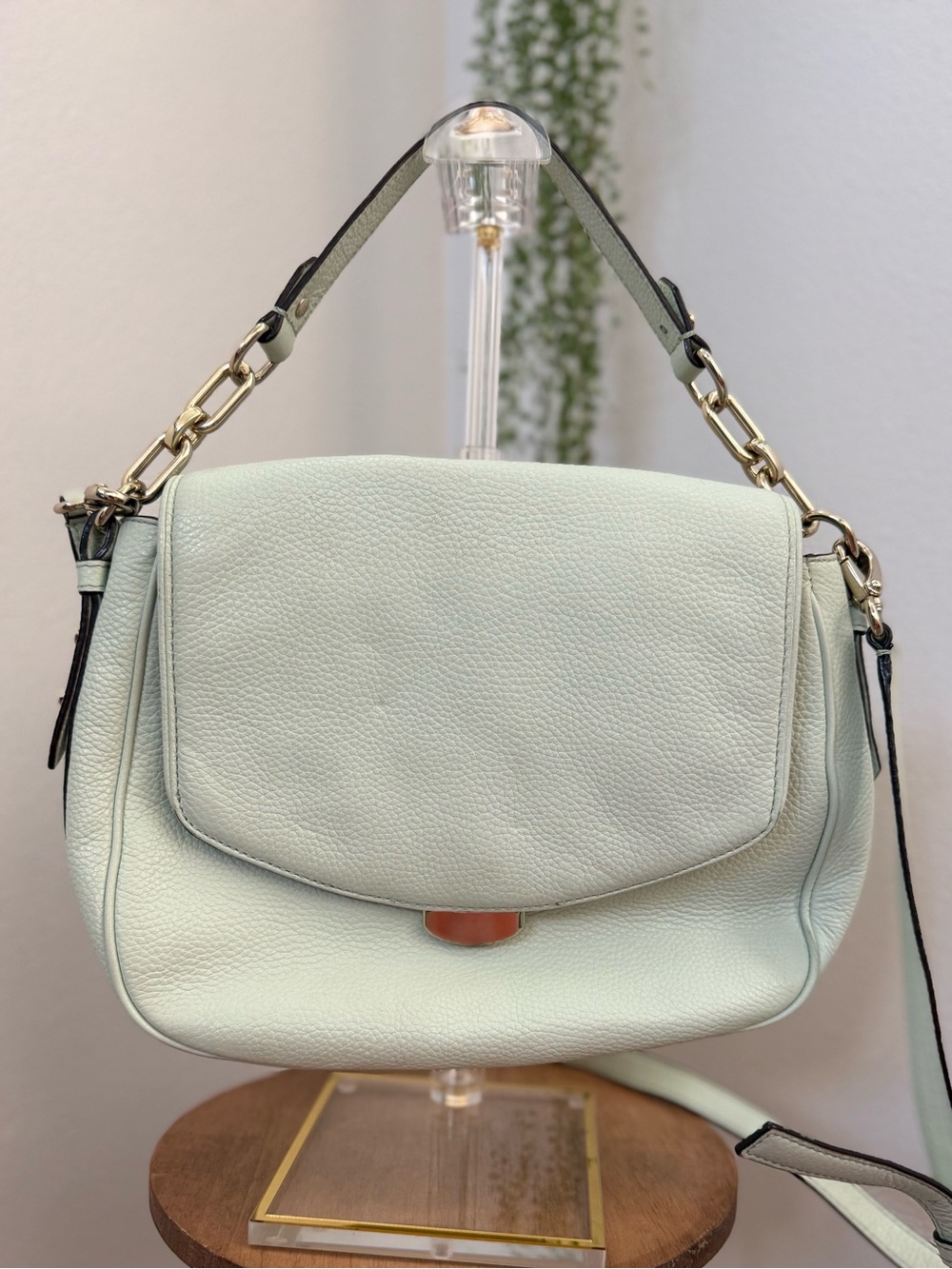 Kate Spade Alecia Light Mint Green Crossbody Leather Bag